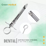 Dental Aspirating Syringe Dentist Surgical Instruments 2.2cc C-W type German Grade