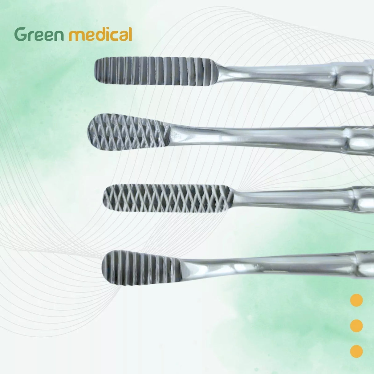 Bone File Set of 4 Soft Tissue Dental Filer Surgery Implant Surgical Instruments