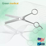 6.5" Double Teeth Hair Salon Stylist Barber Thinning Scissors Shear German Grade