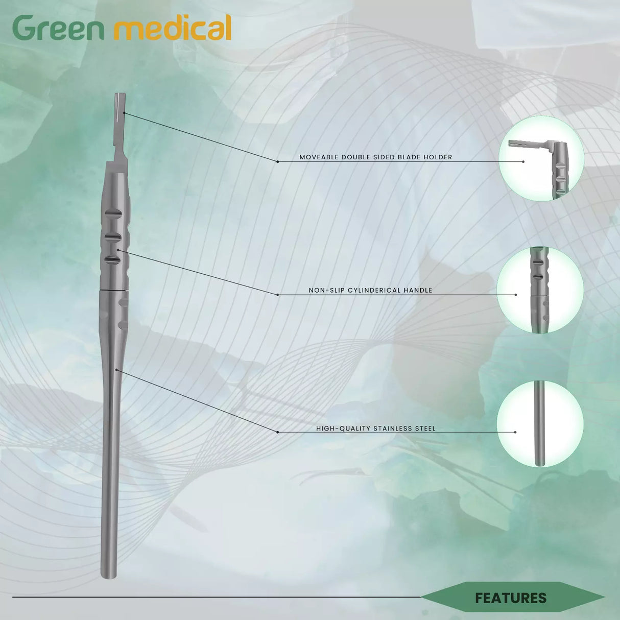 Scalpel Handle 3 Adjustable Dental Sterile Surgical Placing Single Blade