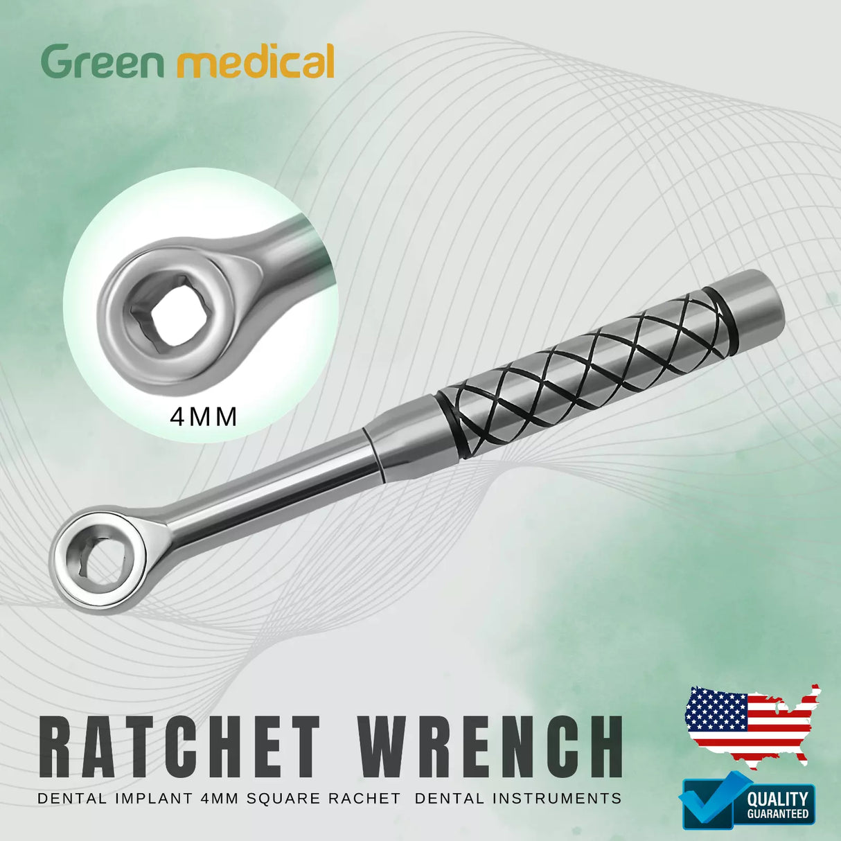 Ratchet Wrench Dental Implant 4mm Square Rachet Dental Instruments Stainless