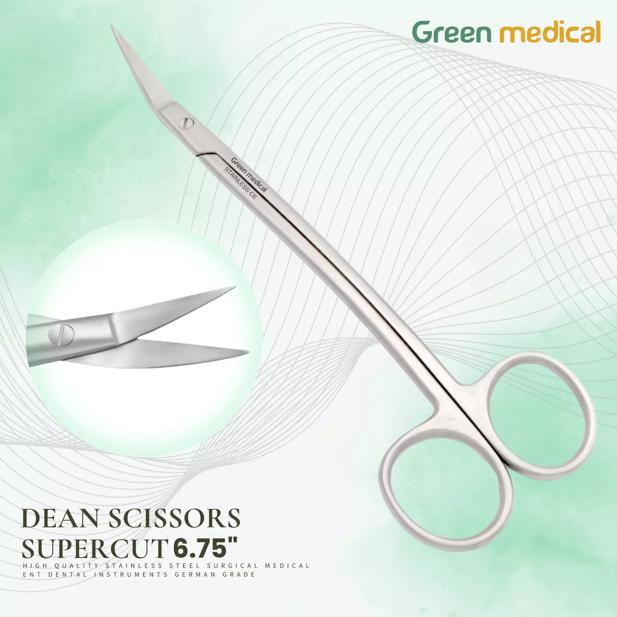 Dean Scissors 6.75" Surgical Medical ENT Dental Instruments German Grade