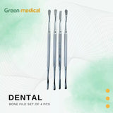 Bone File Set of 4 Soft Tissue Dental Filer Surgery Implant Surgical Instruments