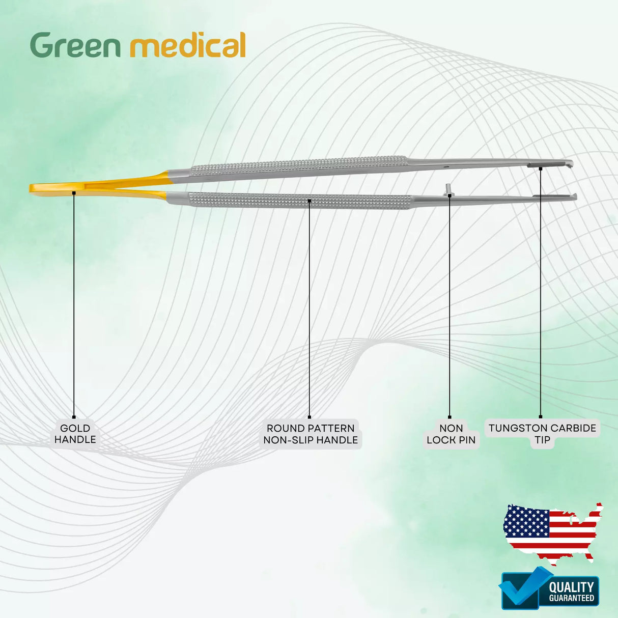 T/C Suture Tying Forceps 1x2 Teeth 16 cm Medical Surgical German Grade