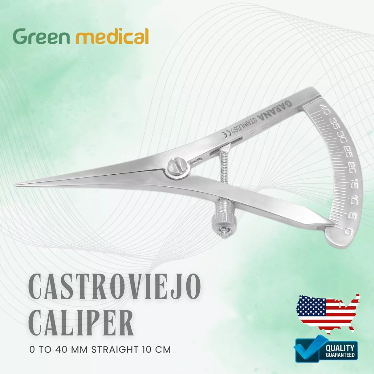 Castroviejo Caliper Surgical Dental Instrument 0 to 40 MM 10cm