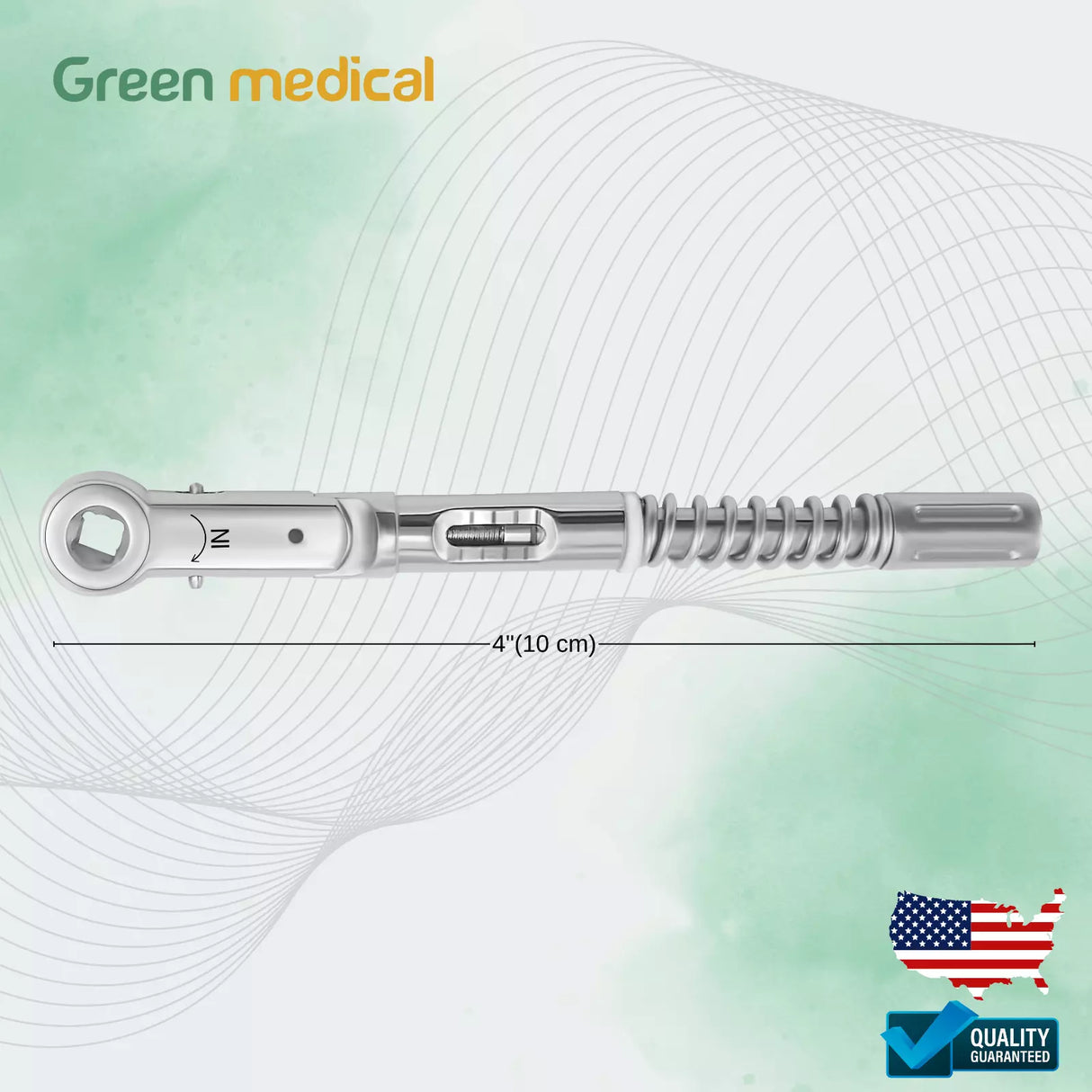 Dental Implant Torque Wrench Ratchet Universal 10-45 Ncm 6.35mm Hex 4.0 Square