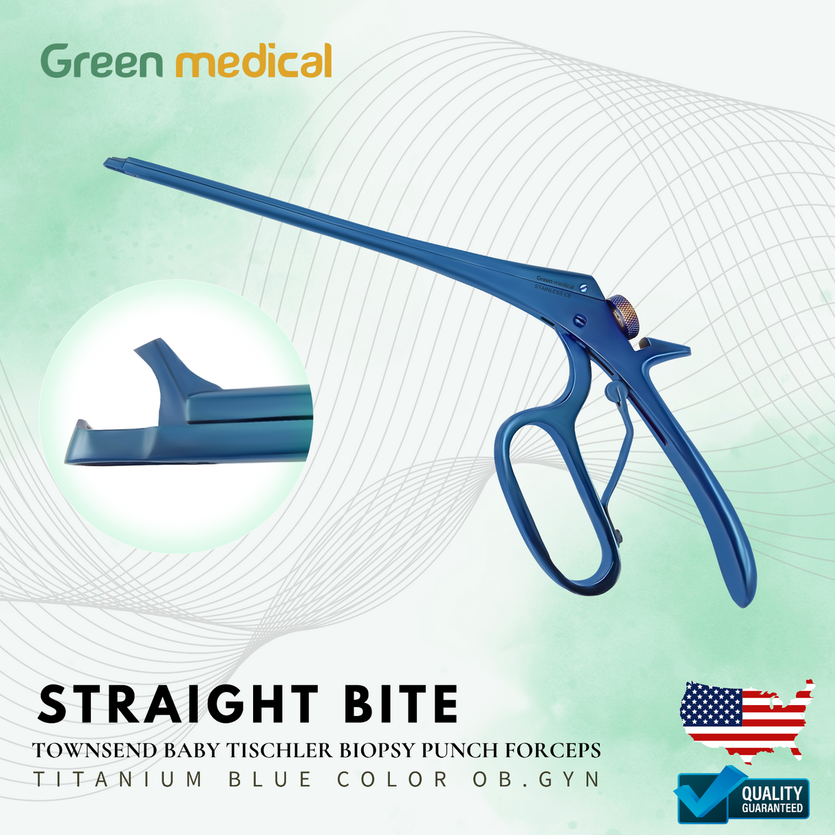 Townsend Baby Tischler Biopsy Punch Forceps Titanium Blue Color OB.GYN