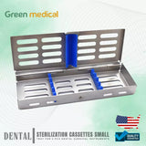 5 Instruments Dental Sterilization Cassette Box, Autoclave Tray, Rack, ''Blue''