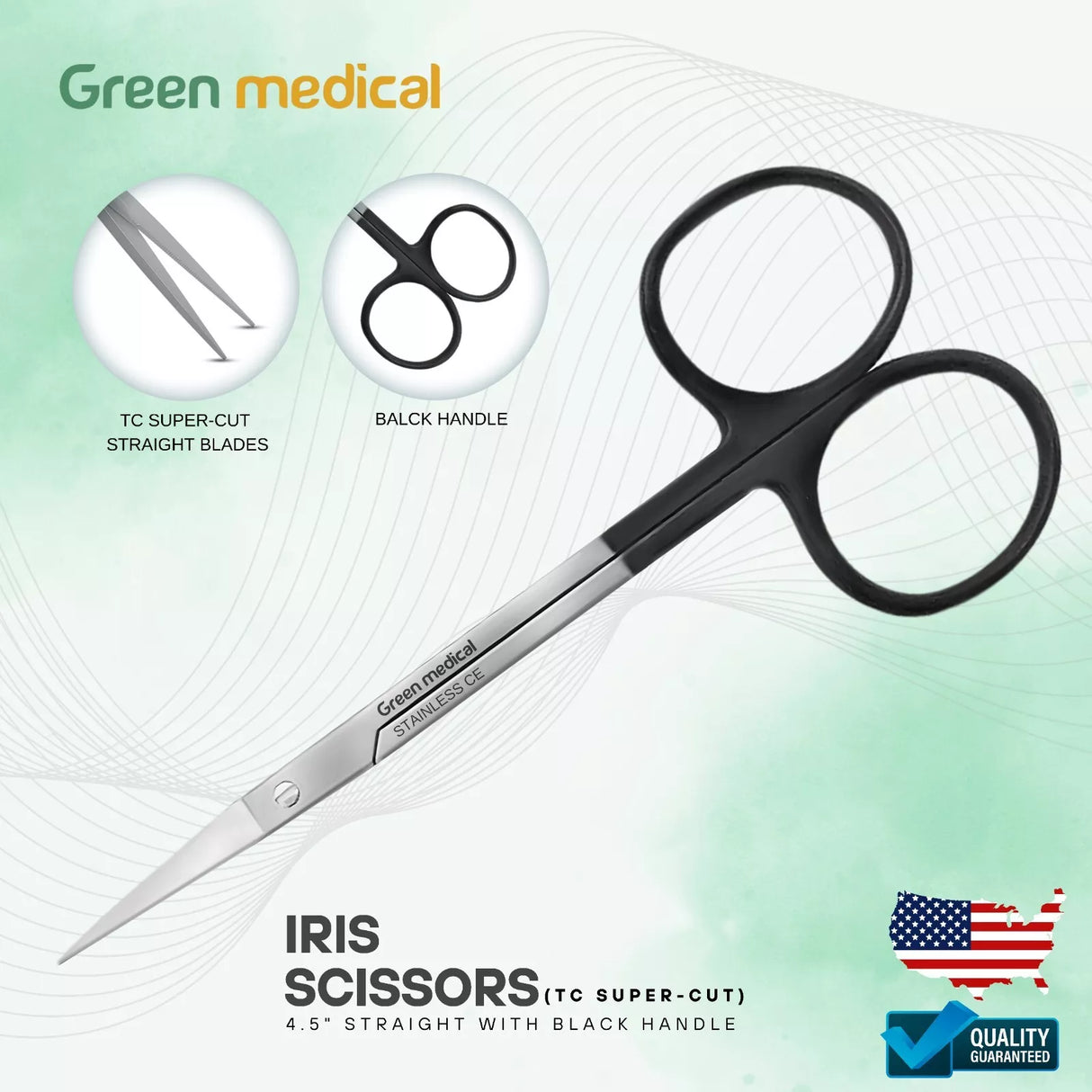 Supercut TC Iris Scissors 4.5" Straight, Plastic Surgery Delicate Scissors