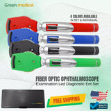 Fiber Optic Ophthalmoscope Examination Led Diagnostic Ent Set In 4 Colors