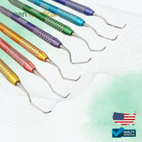 GRACEY CURETTE MULTICOLOR SCALER 7PC HIGH QUALITY PERIODONTAL DENTAL INSTRUMENTS