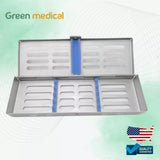 5 Instruments Dental Sterilization Cassette Box, Autoclave Tray, Rack, ''Blue''