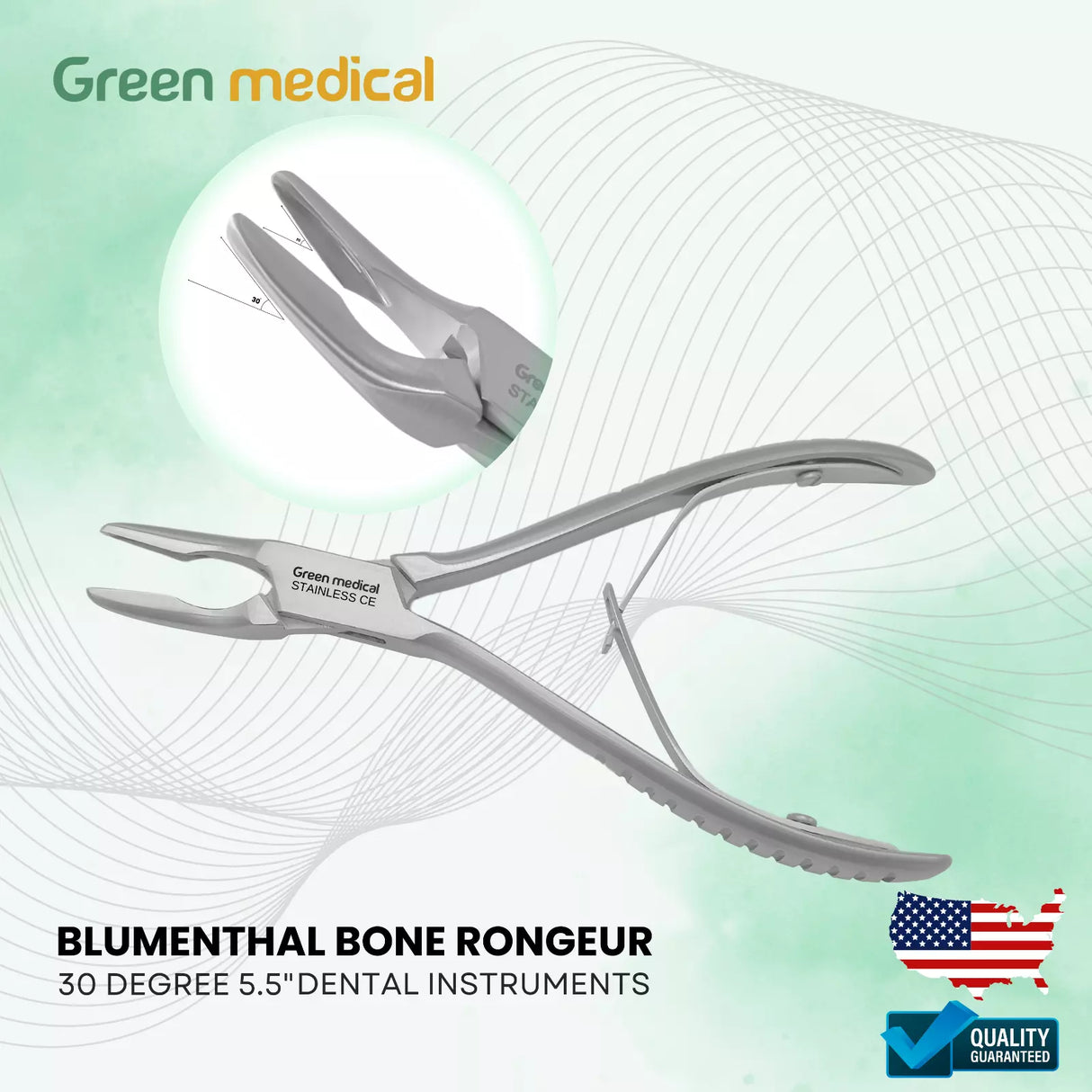 Blumenthal Bone Rongeur 30 Degree 5.5" Dental Instruments German Grade