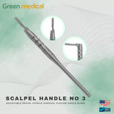 Scalpel Handle 3 Adjustable Dental Sterile Surgical Placing Single Blade