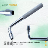 4pieces Dental Tissue Punch Curved 4mm, 5, 6, 8mm Surgical, Implant Instruments